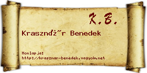Krasznár Benedek névjegykártya