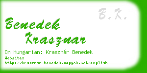 benedek krasznar business card
