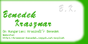 benedek krasznar business card